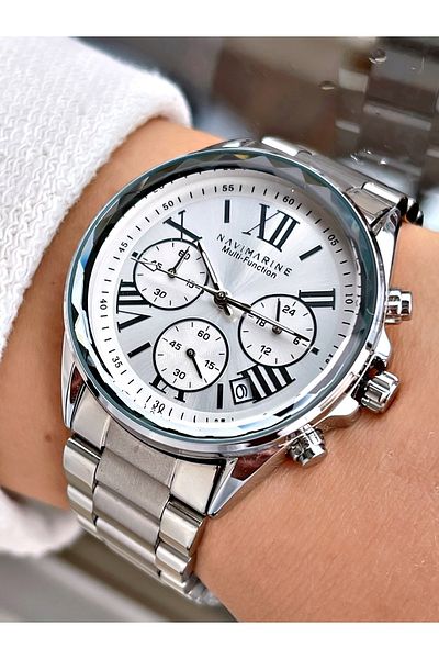 Navimarine Silver Color Steel Strap Women's Wristwatch Bracelet Gift