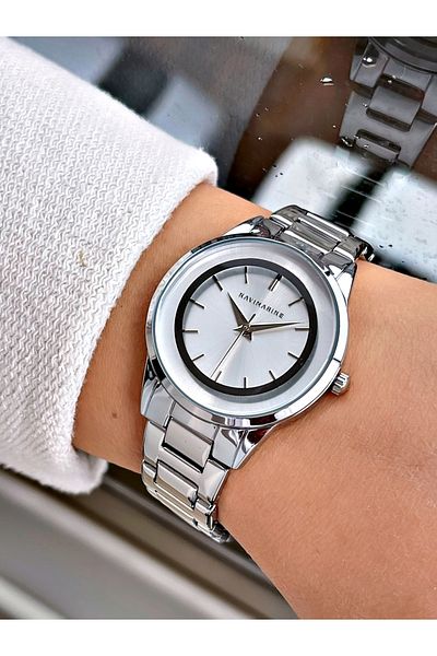 Navimarine Silver Color Steel Strap Women's Wristwatch Bracelet Gift
