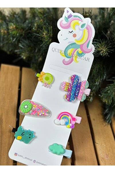 QUEEN AKSESUAR New Fashion Trend Baby Kids Snap Clip Catarama Set de 6 Paiete...