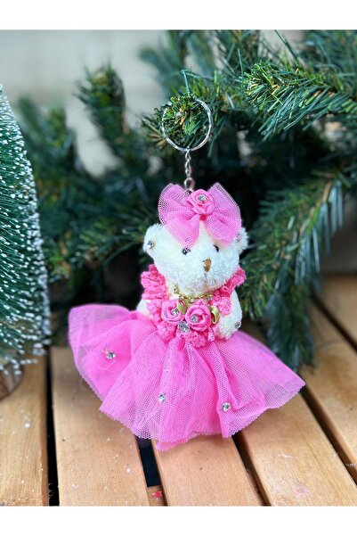 QUEEN AKSESUAR فستان لطيف فاخر من الحجر الوردي على شكل دب مزين بتصميم سلسلة م...