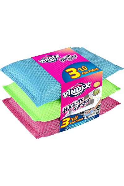 Vindex اسفنجة أطباق Huuupix 3 عبوات