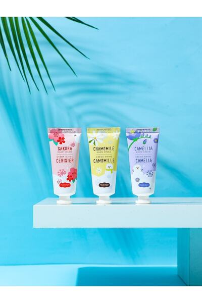 Miniso Soğuk Havalara Özel Winter Lovers 2.0 Çiçek Özlü 3'lü El Kremi Seti Papatya-sakura-kamelya 60g