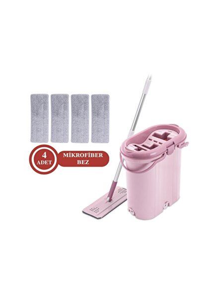 Flora 3 Bölmeli Trio Tablet Mop Seti Ve 4 Adet Mikrofiber Bez F404