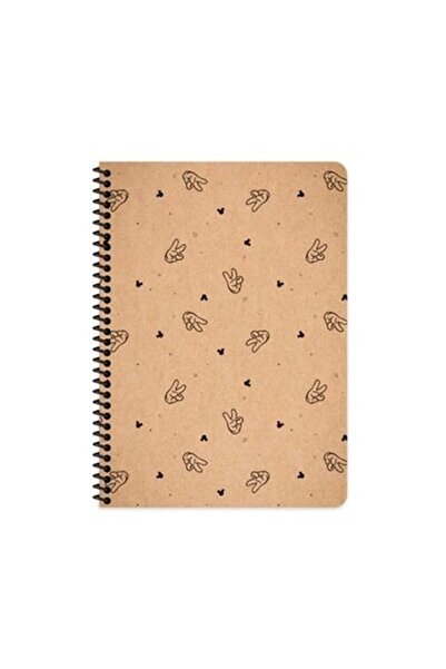 KESKİN COLOR Σημειωματάριο 16x22 cm χωρίς γραμμή Λευκή σελίδα Kraft Εξώφυλλο ...