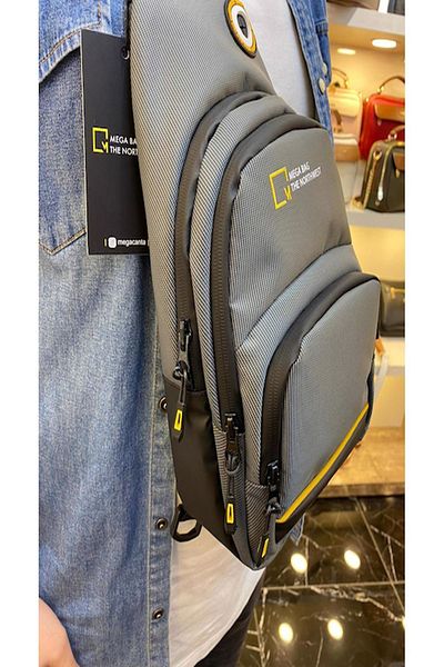 MEGA BAGS Waterproof Cross Strap Chest and Backpack with USB Chest, Daily Body Bag Gray Unisex Bag