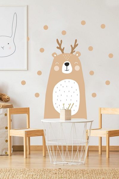 Piksel Grafik Αυτοκόλλητο τοίχου για παιδικό δωμάτιο Cute Bear