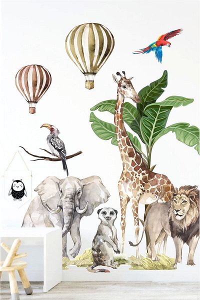 Piksel Grafik Autocolant de perete pentru camera copiilor Africa Life