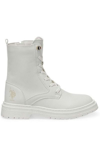 U.S. Polo Assn. Original Women's Micro Fiber Non-Slip Sole Beige Zippered Stylish Winter Boots Winter Women Boots