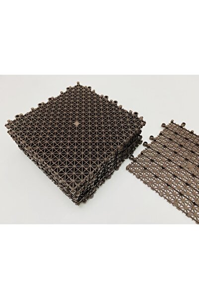 Gerçektrend Kahve, Plastik Yer Karosu Zemin Kaplaması ( 1 Adet ) 25 X 25 Cm