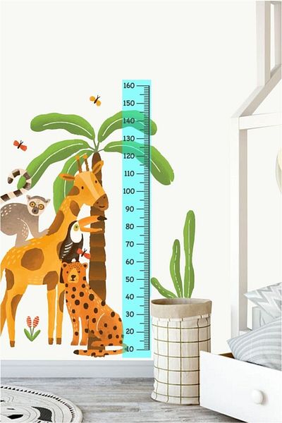 Piksel Grafik Cute Safari Height Meter Sticker