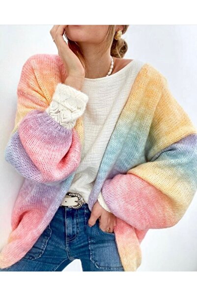 OlaLady Colorful Knitted Knitwear Women's Sweater - Cardigan