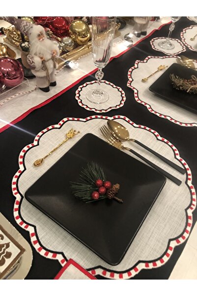 Peno Concept 2'li Amerikan Servis (SUPLA) Nakışlı Gardenya Keten Dertsiz