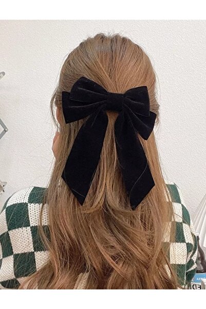 MutluBiDünya Vintage Kadife Fiyonklu Otomatik Klipsli Toka