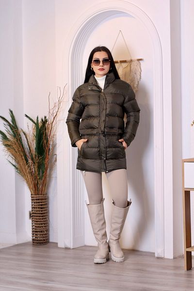 Space Fashion Geantă pentru damă crop, kaki, care se transformă într-o geantă pufă
