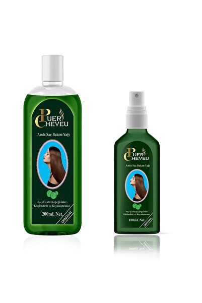 puer cheveu Amla Saç Bakım Yağı 200 ml + Amla Saç Bakım Yağı Sprey 100 ml