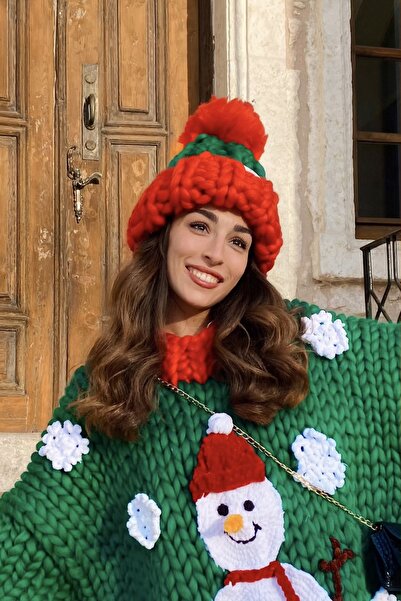 HEYAYS El Örgüsü Ponponlu Kalın Bere