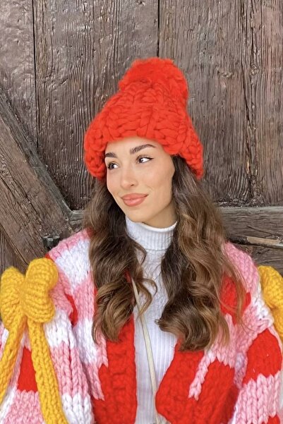 HEYAYS El Örgüsü Ponponlu Kalın Bere