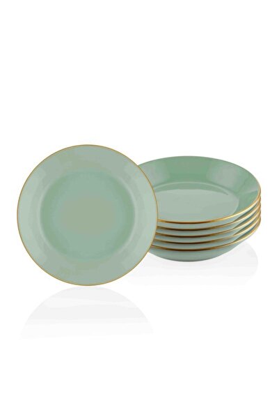 The Mia Basic Yemek Tabağı 6 Lı Set Yeşil - 20cm
