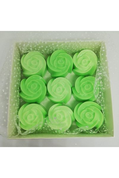 Dolce Soap - Scented Ornamental Soap - Rose 9 Pieces Green-3cm*2cm