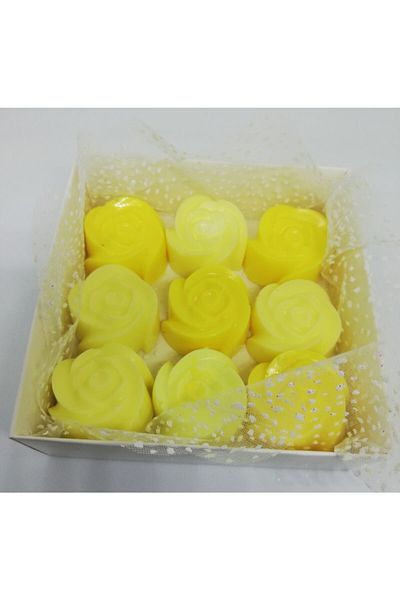 Dolce Soap - Scented Ornamental Soap - Rose 9 Pieces Yellow Rose-3cm*2cm