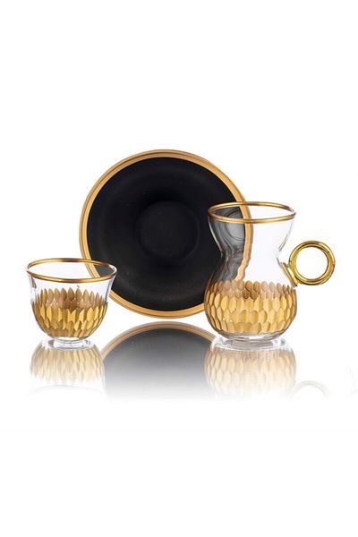 DECOSTYLE Koza Gold 18 Piece Tea and Mırra Set