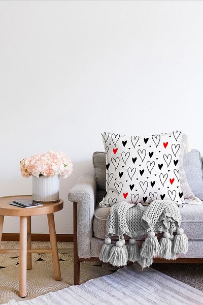 Realhomes Husă de pernă cu două fețe pentru Ziua Îndrăgostiților cu design special, imprimată digitală, modernă, Raschel