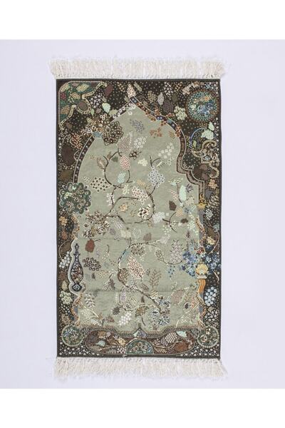 Çağrı سجادة صلاة حريرية كاكي موديل نيسا