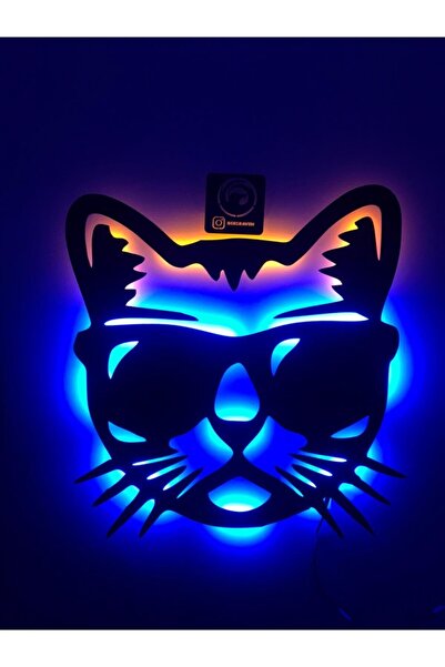 dekoraven Cool Cat Işıklı Tablo