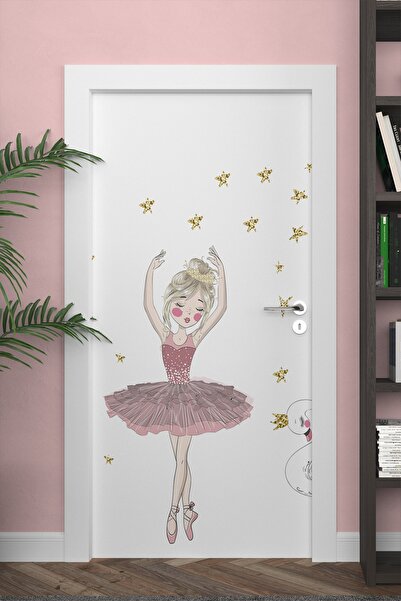 TUGİBU Baby Room Ballerina Swan Star Wall Sticker Set