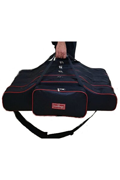 modibags Siyah 85 Cm 4 Gözlü Lüx Olta Çantası