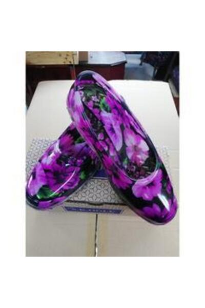 SK OĞLU Kadın Mor Çiçekli Lastik