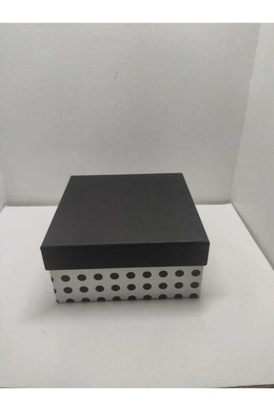 Stil Kutu Siyah Beyaz Benekli Hediye Kutusu