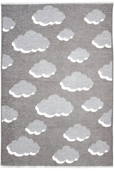 MYHOME HALI Moretti Side Gri Yıkanabilir Çift Taraflı Dokuma Bulut Desenli Halı