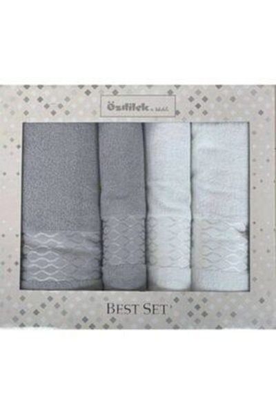 Özdilek Elissa Best Set Bath Set Bath Towel Set Grey-White