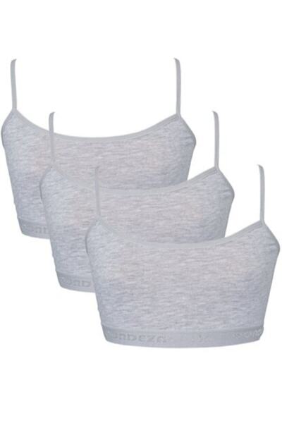 Dondeza Γκρι μισό αθλητικό σουτιέν με λουράκια για νεαρά κορίτσια, πακέτο 6 τ...