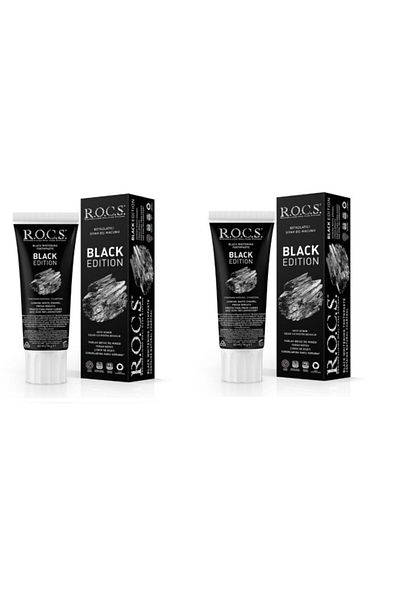 R.O.C.S. Rocs Black Edition - Charcoal Whitening Toothpaste X2