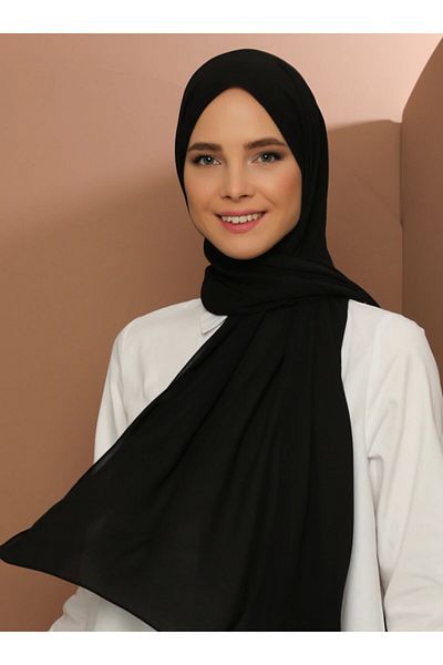 Tuva Şal Women's Crepe Shawl Black393416