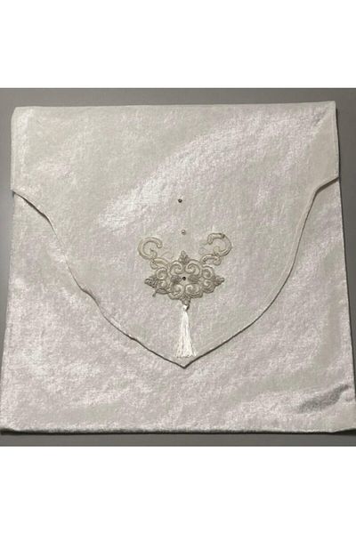 Çt Çeyizci Tekstil Dowry Velvet Envelope Engagement Package - Cream