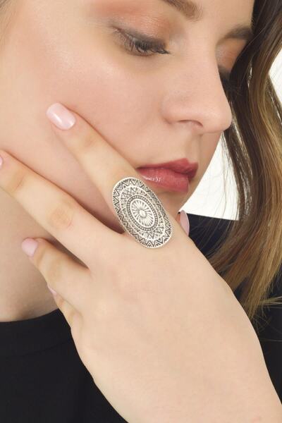 LABALABA Kadın Antik Gümüş Kaplama Yüzük