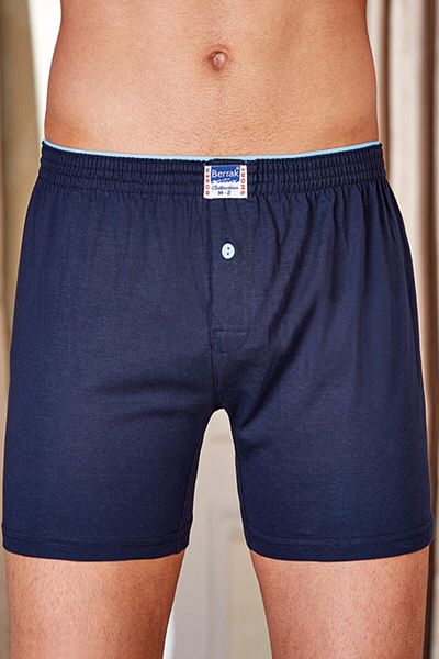 Berrak Ανδρικό Navy Blue 3 Pack με κουμπιά μονόχρωμο βαμβακερό μπόξερ 1099