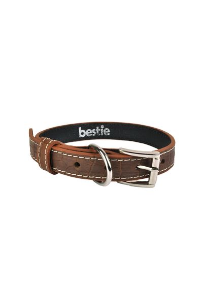 Bestie Panama Medium Leather Dog Collar 45 cm