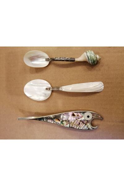 Genel Markalar Otantik El Yapımı Sedef Kaşık Ve Açacak Set
