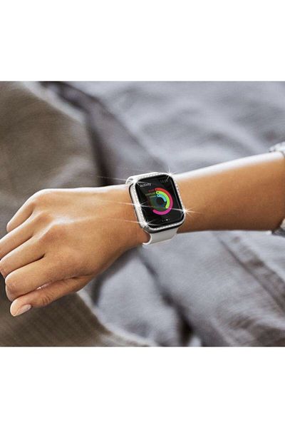UMD إطار حماية مرصع بالأحجار مقاس 44 ملم متوافق مع ساعة Apple