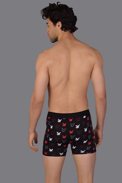 COTBOXER Μαύροι ανδρικοί μπόξερ με σχέδια Playboy