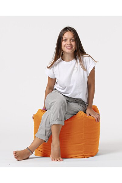 EARMUT Kare Puf Oxford Turuncu