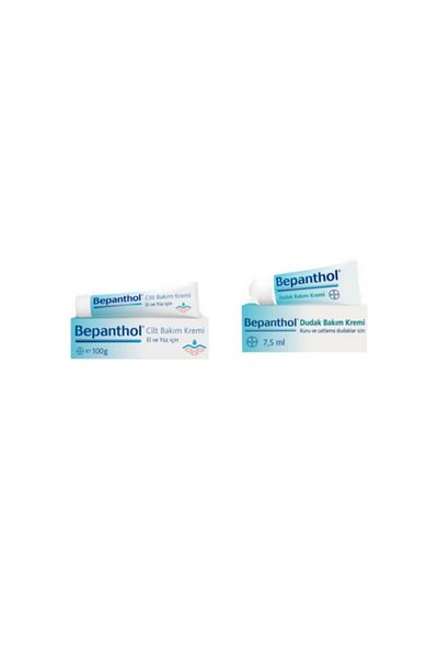 Bepanthol Skin Care Cream 100 gr Daily Moisturizing Lip Care Cream for Hand and Face 7.5 ml