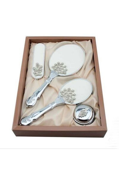 Yazpera Set de machiaj cu geantă Set pieptene cu oglindă cadou
