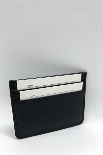 CAKİNS حامل بطاقة جلد طبيعي أسود