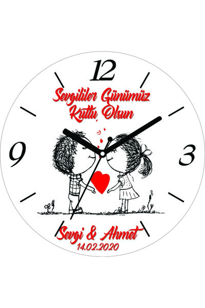 ART HEDİYE Ceas de perete din sticlă reală Bombeli pentru noi pe 14 februarie