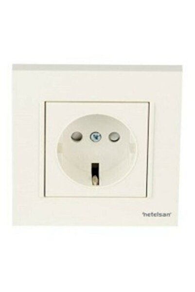 Netelsan White Byobu Grounded Socket - Karre Frame Included